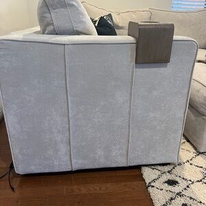 Elegant sky Gray corded velvet DEEP side cover Lovesac
